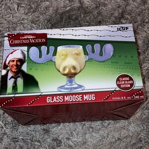 National Lampoon‘s Christmas vacation glass moose mug classic clear edition 8oz